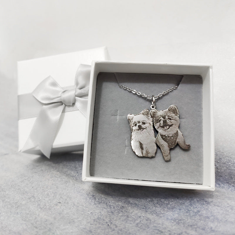 Custom Laser-Engraved Pet Portrait Pendant