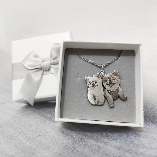 Custom Laser-Engraved Pet Portrait Pendant